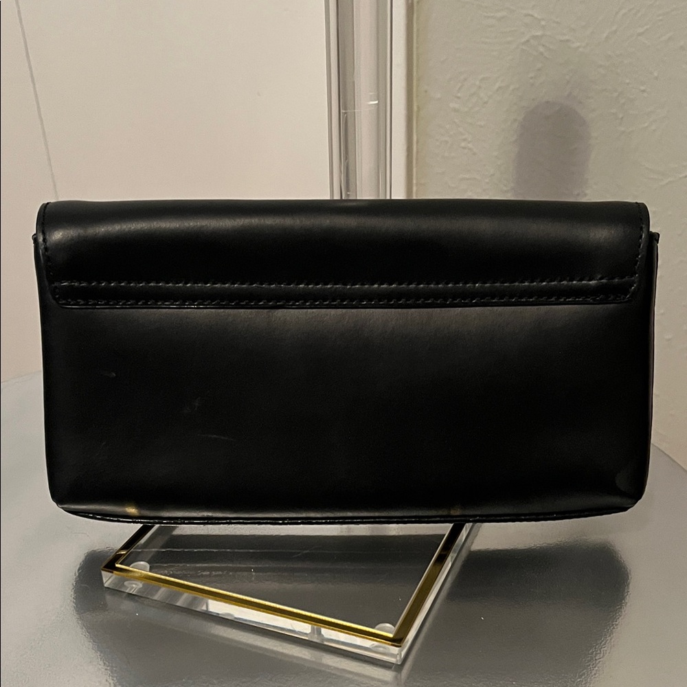 Kate Spade Black Clutch with Bow Detail and Bright Pink Interior - Picture 2 of 9